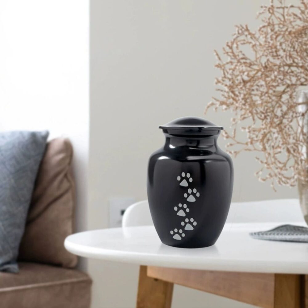 Custom Engraved and Patterned Alloy Pet Urn for Ashes - Image 3